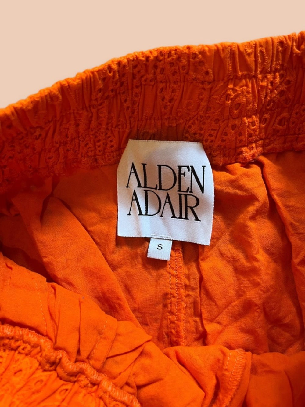 Alden Adair Orange Eyelet Wide Leg Beach Resort Pants Coverup Boho Size S - Picture 7 of 10